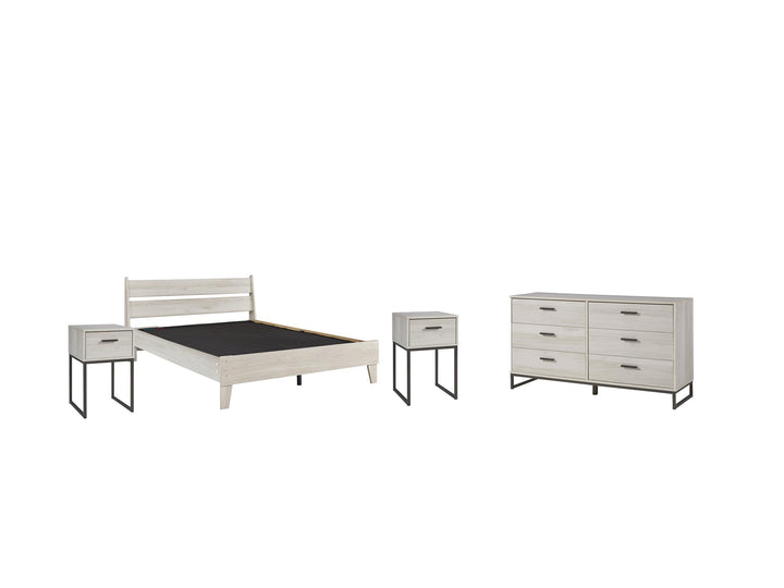 ASHLEY FURNITURE PKG008908 Queen Platform Bed With Dresser and 2 Nightstands