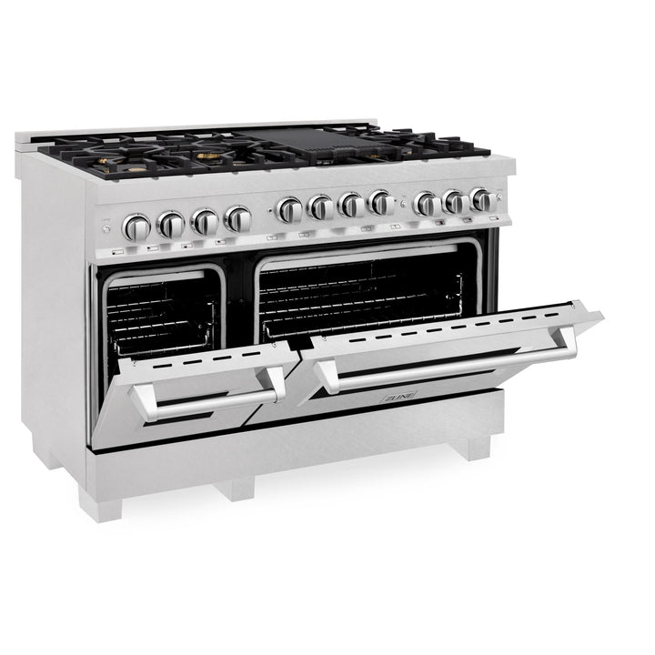 ZLINE KITCHEN AND BATH RGSSN48 ZLINE 48" 6.0 cu. ft. Range with Gas Stove and Gas Oven in ZLINE DuraSnow Stainless Steel R Color: Durasnow Stainless Steel