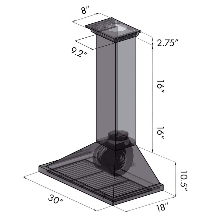 ZLINE KITCHEN AND BATH KBCRNBT24 ZLINE Wall Mount Range Hood in Stainless Steel with Built-in CrownSound R Bluetooth Speakers Size: 24 Inch