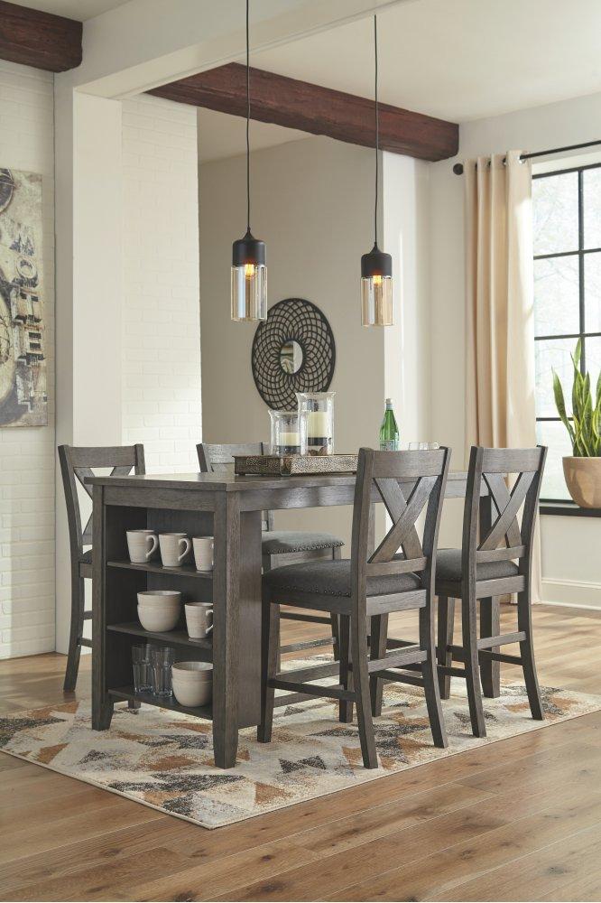 ASHLEY FURNITURE D388D2 Caitbrook Counter Height Dining Table and 4 Barstools