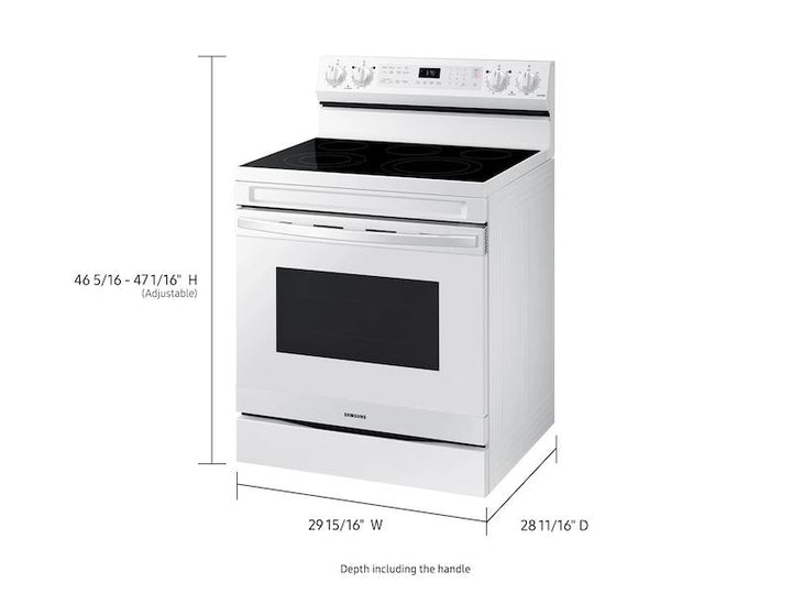 SAMSUNG NE63A6511SW 6.3 cu. ft. Smart Freestanding Electric Range with No-Preheat Air Fry & Convection in White