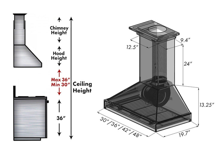 ZLINE KITCHEN AND BATH KBUF30 ZLINE Ducted Unfinished Wooden Wall Mount Range Hood Size: 30 Inch