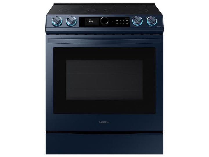 SAMSUNG NE63A8711QN Bespoke Smart Slide-in Electric Range 6.3 cu. ft. with Smart Dial & Air Fry in Navy Steel