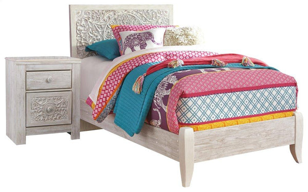 ASHLEY FURNITURE PKG000708 Twin Panel Bed With Nightstand