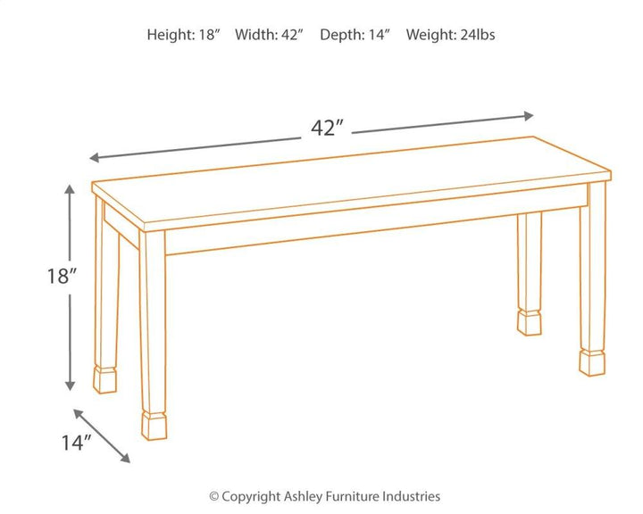 ASHLEY FURNITURE PKG002045 Dining Table and 2 Chairs and 2 Benches