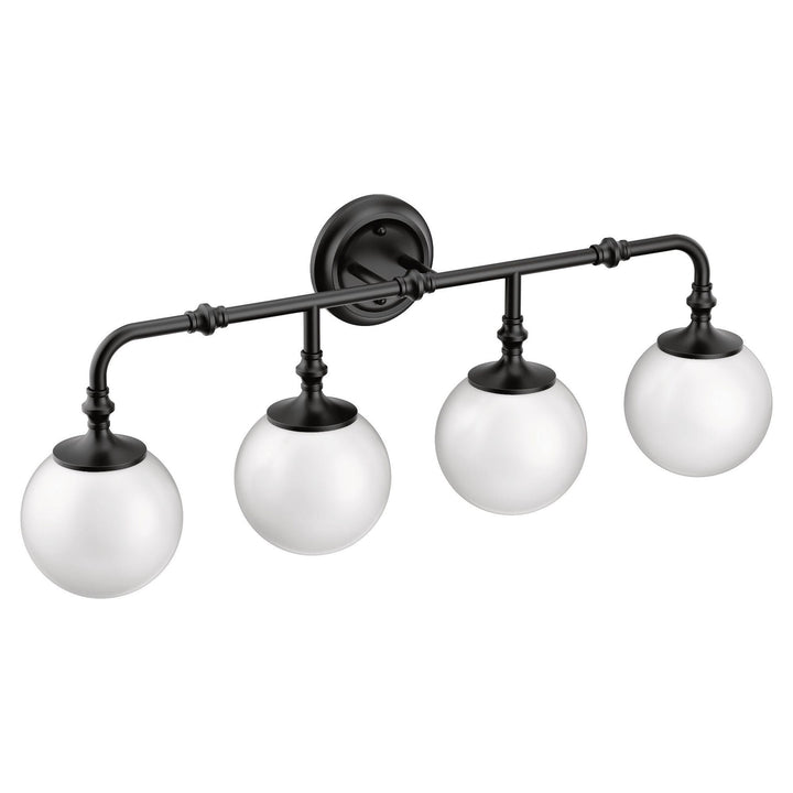 MOEN YB0564BL Colinet Matte black four globe bath light