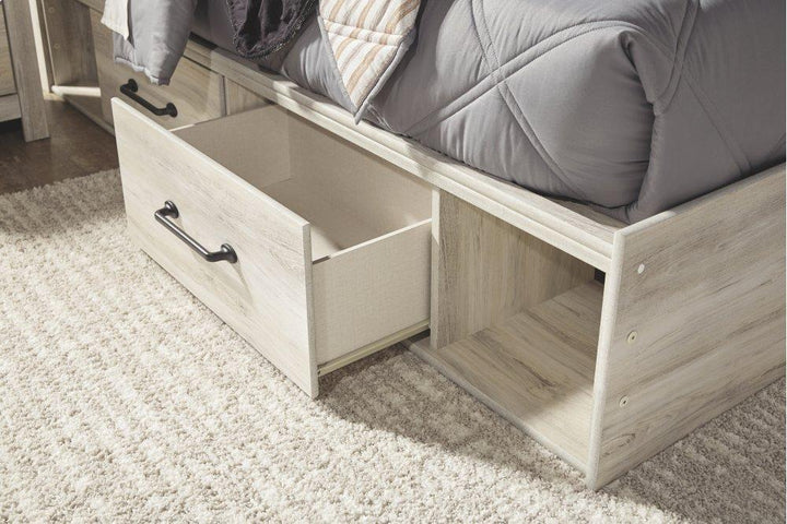 ASHLEY FURNITURE PKG002980 Twin Panel Bed With 2 Storage Drawers With Mirrored Dresser and Chest