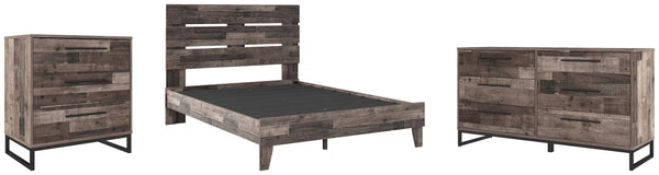 ASHLEY FURNITURE PKG009087 Queen Platform Bed With Dresser and Chest