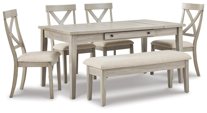 ASHLEY FURNITURE PKG013256 Dining Table and 4 Chairs and Bench