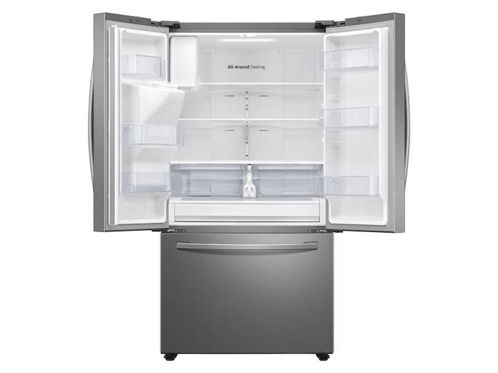 SAMSUNG RF27T5501SR 26.5 cu. ft. Large Capacity 3-Door French Door Refrigerator with Family Hub TM and External Water & Ice Dispenser in Stainless Steel