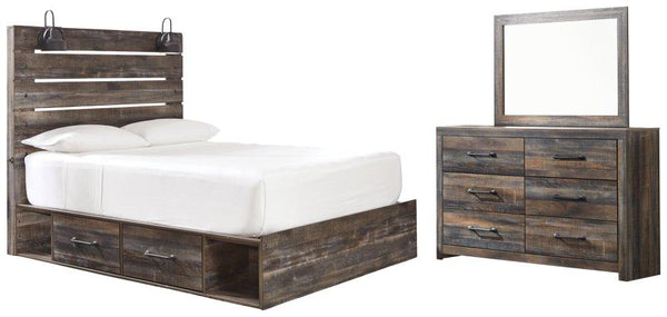 ASHLEY FURNITURE PKG003432 Twin Panel Bed With 2 Storage Drawers With Mirrored Dresser