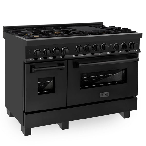 ZLINE KITCHEN AND BATH RGB36 ZLINE 36" Professional 4.6 cu. ft. Gas on Gas Range in Black Stainless Steel Color: Black Stainless Steel