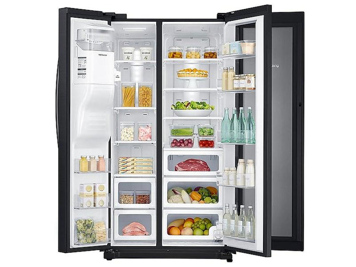 SAMSUNG RH25H5611SG 25 cu. ft. Food ShowCase Side-by-Side Refrigerator with Metal Cooling in Black Stainless Steel