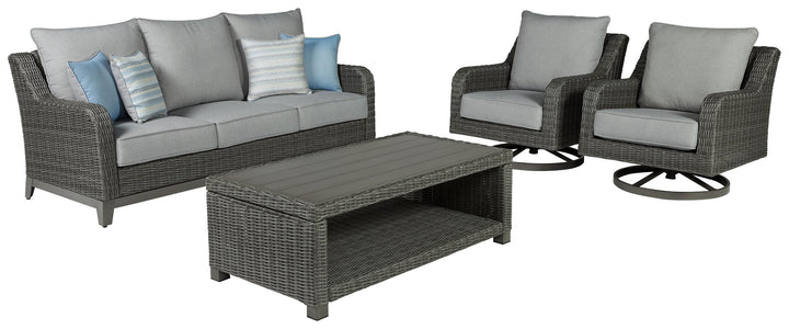 ASHLEY FURNITURE PKG012925 Outdoor Sofa and 2 Chairs With Coffee Table