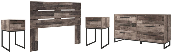 ASHLEY FURNITURE PKG009070 Queen Panel Headboard With Dresser and 2 Nightstands