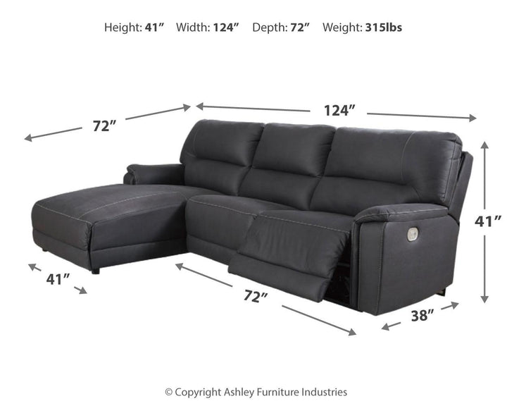 ASHLEY FURNITURE 78606S2 Henefer 3-piece Power Reclining Sectional With Chaise
