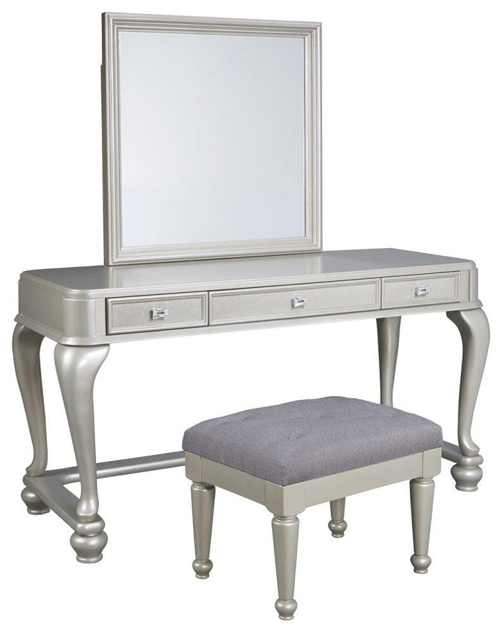 ASHLEY FURNITURE PKG014146 Queen Upholstered Bed and Vanity With Mirror and Stool