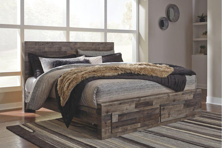 ASHLEY FURNITURE B200B14 Derekson King Panel Bed With 2 Storage Drawers