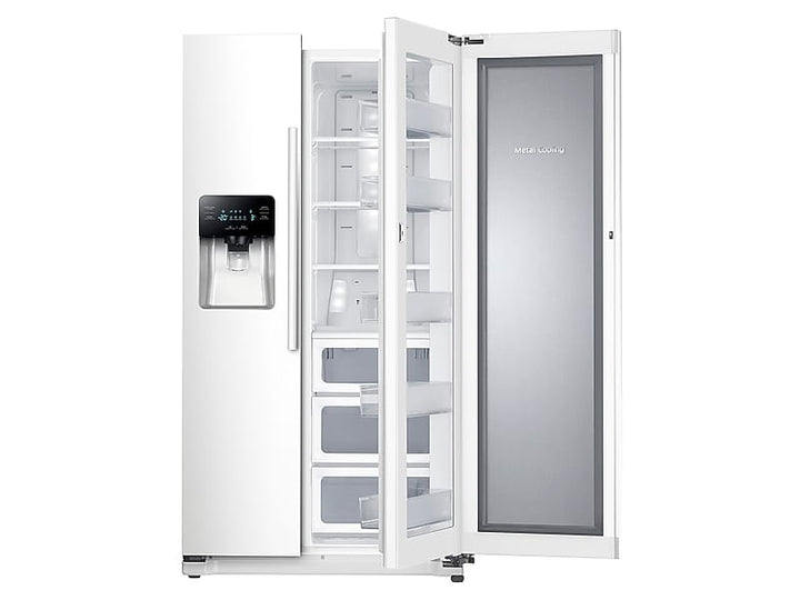 SAMSUNG RH25H5611WW 25 cu. ft. Food Showcase Side-by-Side Refrigerator with Metal Cooling in White