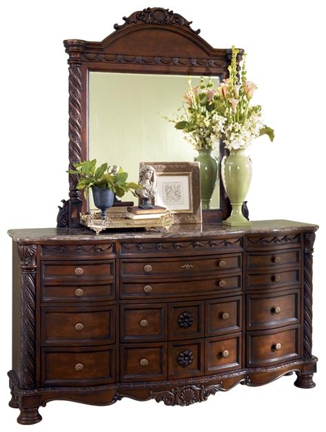 ASHLEY FURNITURE B553B35 North Shore Dresser and Mirror