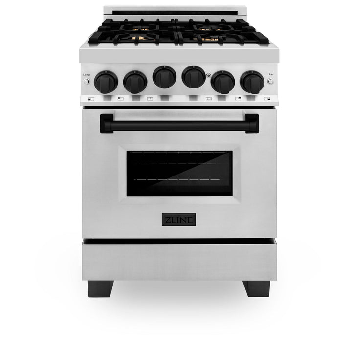 ZLINE KITCHEN AND BATH RGZ24CB ZLINE Autograph Edition 24" 2.8 cu. ft. Range with Gas Stove and Gas Oven in Stainless Steel with Accents Color: Champagne Bronze