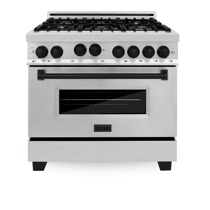 ZLINE KITCHEN AND BATH RGZ36CB ZLINE Autograph Edition 36" 4.6 cu. ft. Range with Gas Stove and Gas Oven in Stainless Steel with Accents Color: Champagne Bronze