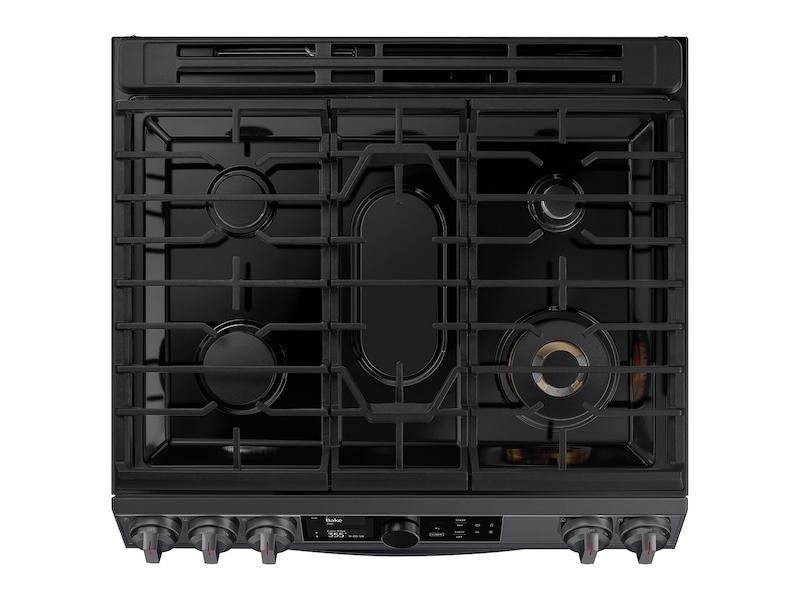SAMSUNG NY63T8751SG 6.3 cu. ft. Flex Duo TM Front Control Slide-in Dual Fuel Range with Smart Dial, Air Fry, and Wi-Fi in Black Stainless Steel