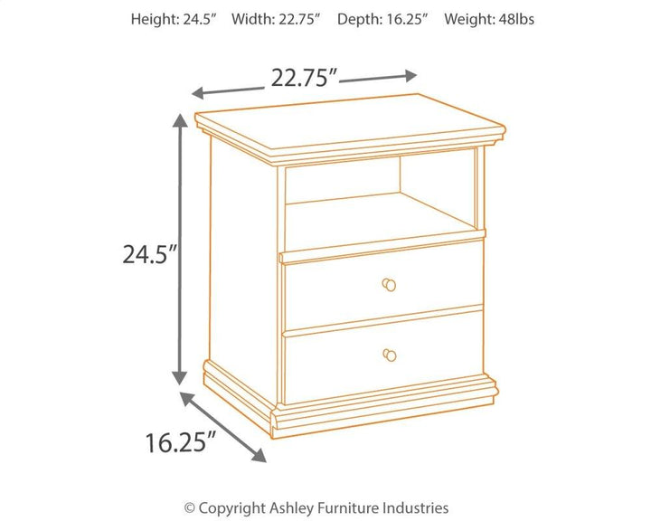 ASHLEY FURNITURE PKG007407 Twin Panel Headboard With Mirrored Dresser, Chest and Nightstand