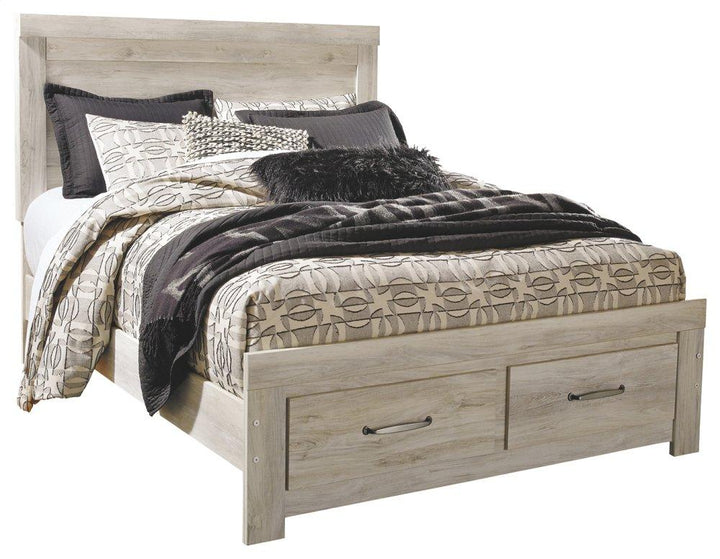 ASHLEY FURNITURE PKG004722 Queen Platform Bed With 2 Storage Drawers With Mirrored Dresser, Chest and Nightstand