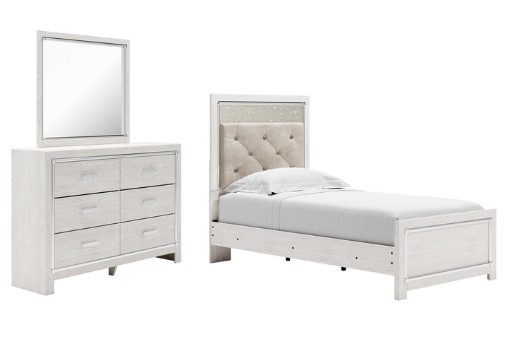 ASHLEY FURNITURE PKG009443 Twin Panel Bed With Mirrored Dresser