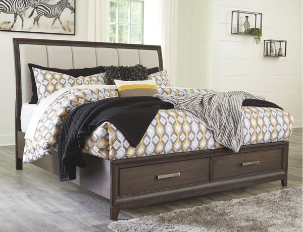 ASHLEY FURNITURE PKG005252 California King Panel Bed With 2 Storage Drawers With Mirrored Dresser