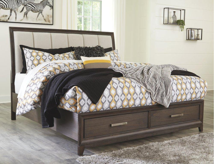 ASHLEY FURNITURE PKG005240 King Panel Bed With 2 Storage Drawers With Mirrored Dresser