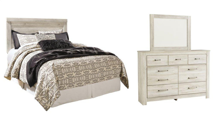 ASHLEY FURNITURE PKG004635 Queen Panel Headboard With Mirrored Dresser