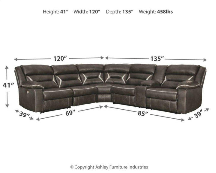 ASHLEY FURNITURE PKG000833 4-piece Sectional With Recliner