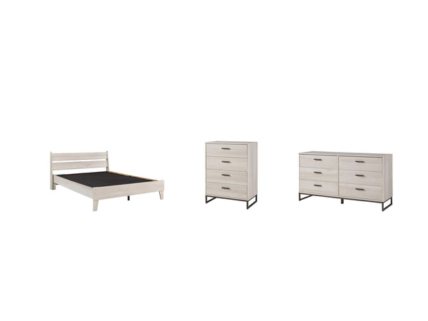 ASHLEY FURNITURE PKG009010 Queen Platform Bed With Dresser and Chest