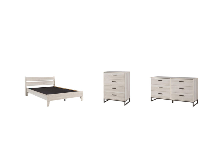 ASHLEY FURNITURE PKG009010 Queen Platform Bed With Dresser and Chest