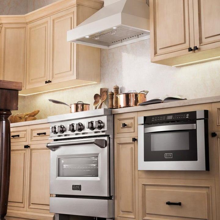 ZLINE KITCHEN AND BATH KBTT36 ZLINE 36" Ducted Wooden Wall Mount Range Hood in Cottage White