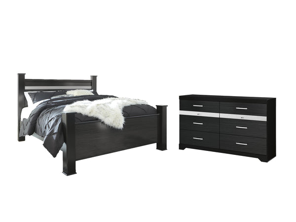 ASHLEY FURNITURE PKG007642 King Poster Bed With Dresser
