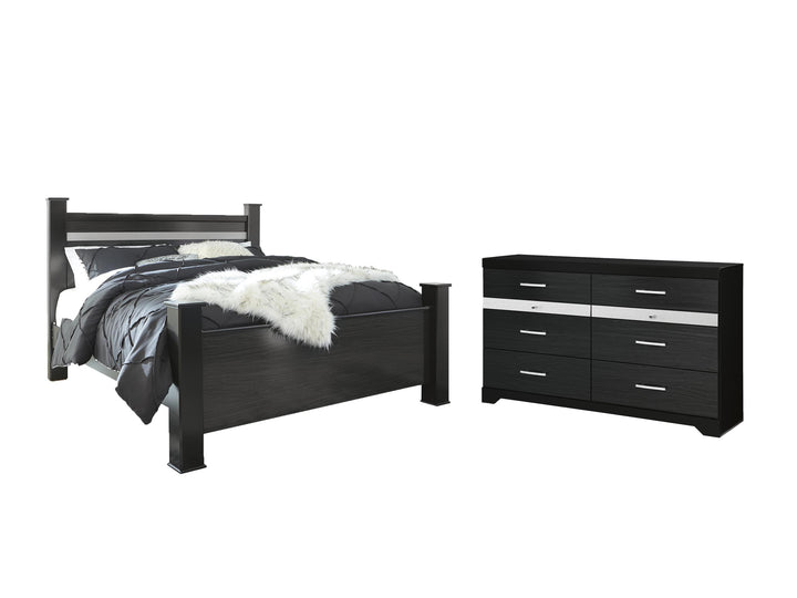 ASHLEY FURNITURE PKG007642 King Poster Bed With Dresser