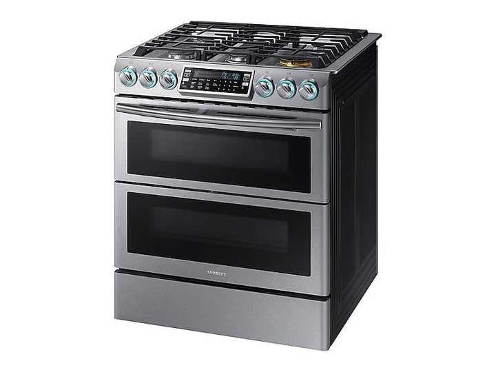 SAMSUNG NX58K9850SS 5.8 cu. ft. Slide-In Gas Range with Flex Duo TM & Dual Door in Stainless Steel