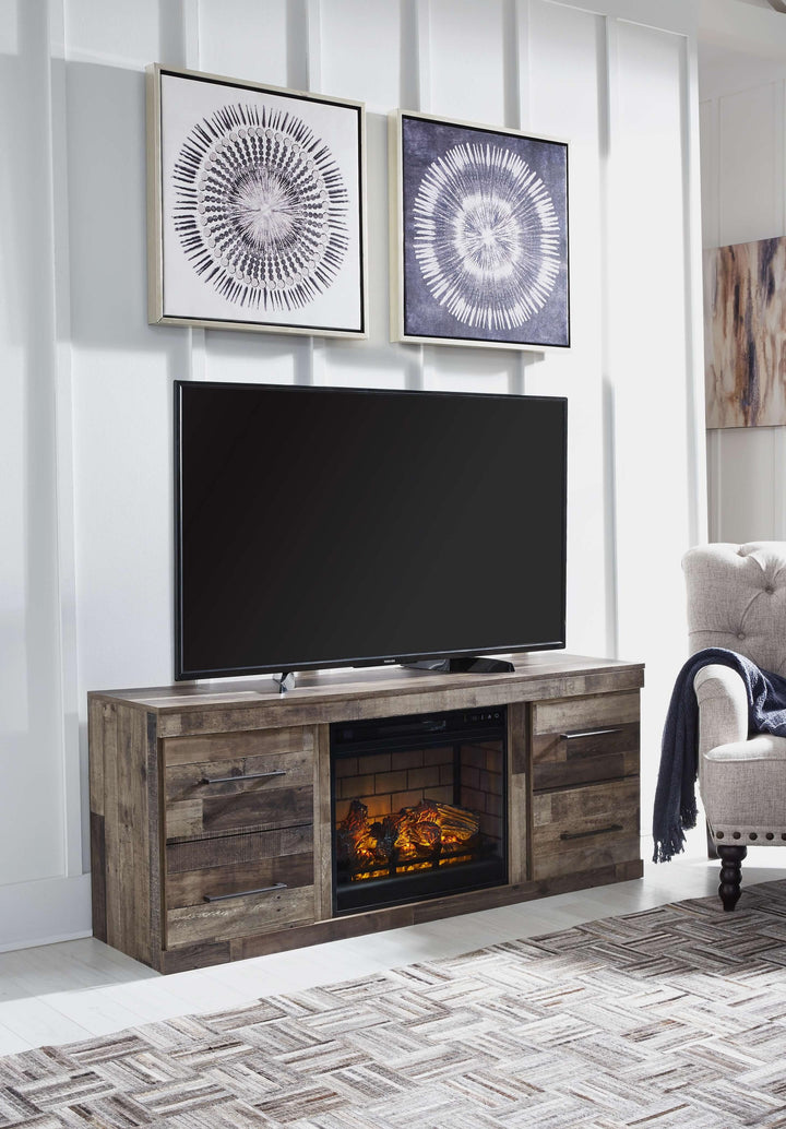 ASHLEY FURNITURE EW0200W7 Derekson TV Stand With Electric Fireplace