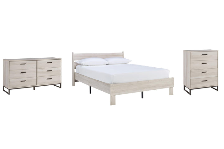 ASHLEY FURNITURE PKG009018 Queen Platform Bed With Dresser and Chest
