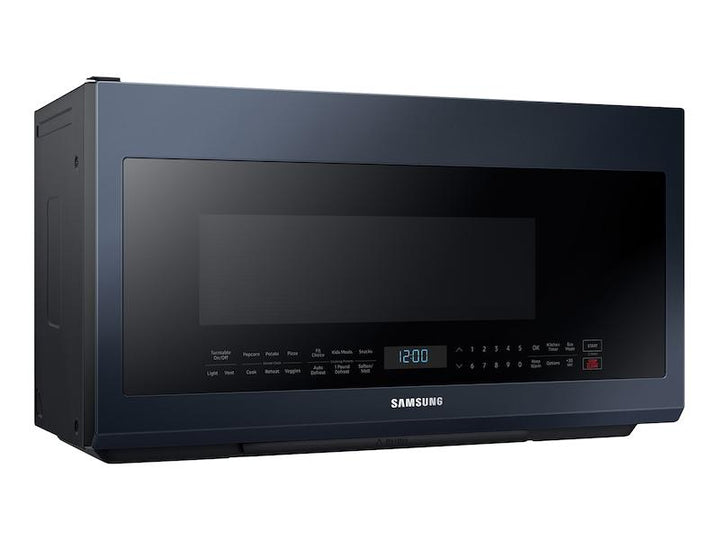 SAMSUNG ME21A706BQN Bespoke Over-the-Range Microwave 2.1 cu. ft. with Sensor Cooking in Fingerprint Resistant Navy Steel