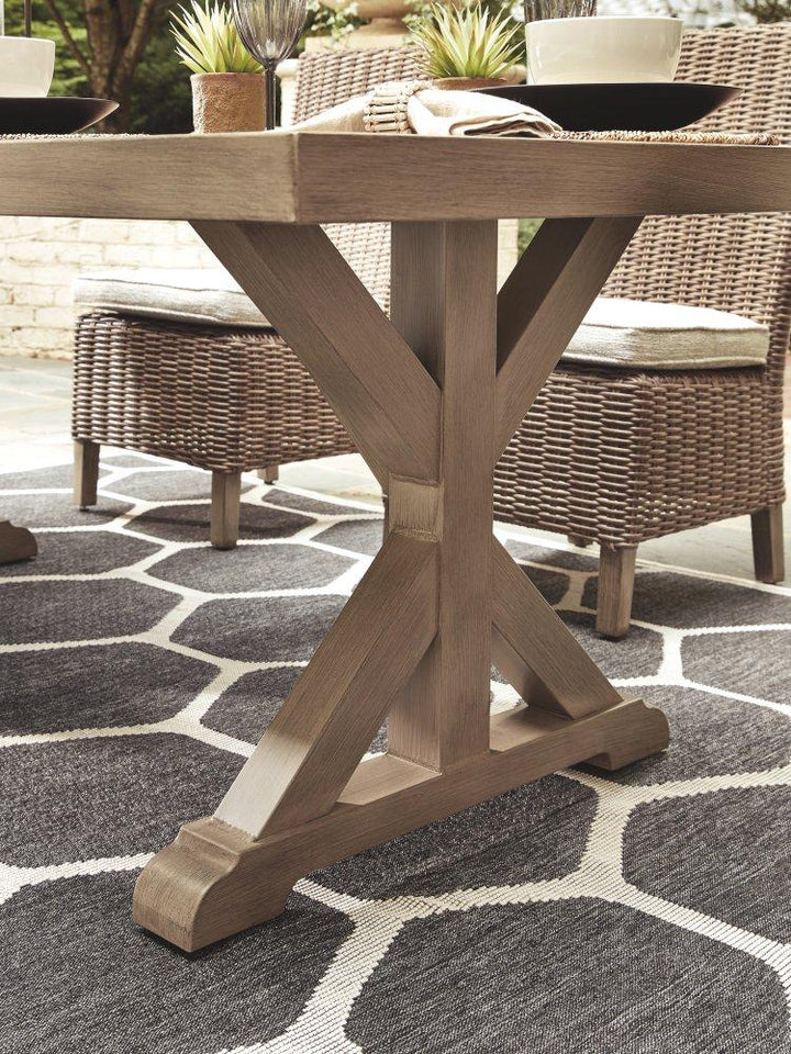 ASHLEY FURNITURE P791P4 Beachcroft Outdoor Dining Table With 4 Chairs and Bench