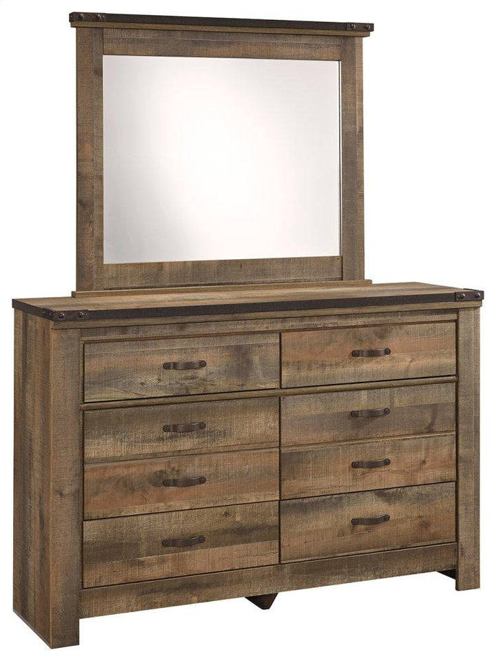ASHLEY FURNITURE PKG005151 Full Panel Headboard With Mirrored Dresser, Chest and Nightstand