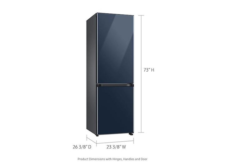 SAMSUNG RB12A300641 12.0 cu. Ft. Bespoke Bottom Freezer Refrigerator with Flexible Design in Navy Glass