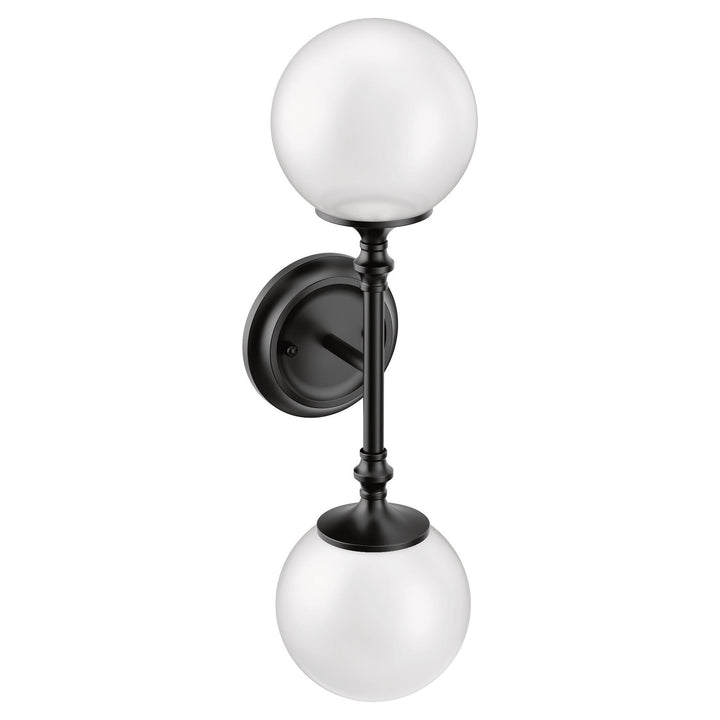 MOEN YB0562BL Colinet Matte black two globe bath light