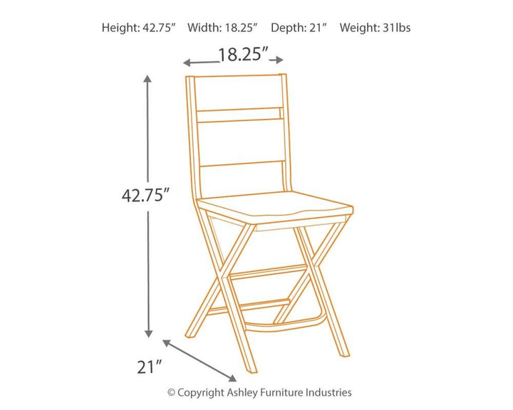 ASHLEY FURNITURE D469D1 Kavara Counter Height Dining Table With 4 Barstools