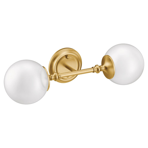 MOEN YB0562BG Colinet Brushed gold two globe bath light