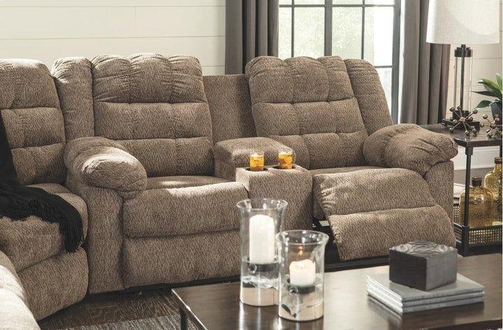 ASHLEY FURNITURE 5840194 Workhorse Reclining Loveseat With Console